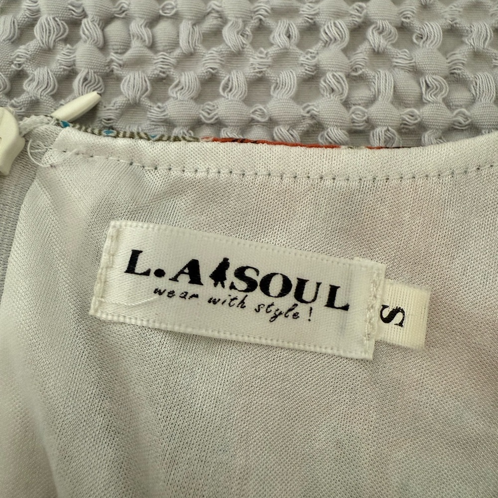 L.A soul Sleeveless Womens Fox Print Dress in Sage and Rust Size S - Picture 2 of 7